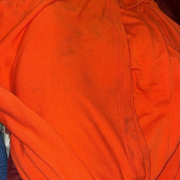 Boden elegant above knee V-neck sleeveless orange dress women’s sz 8R with flaws - Picture 11 of 12